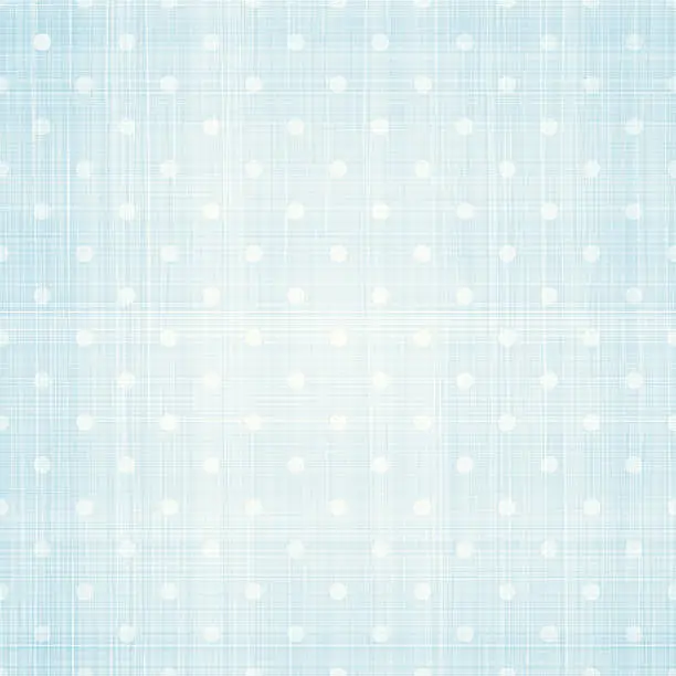 Vector illustration of White polka dots on light blue canvas