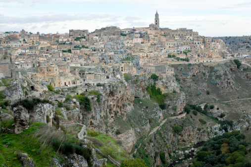The old town of Matera, in Basilicata, Italy