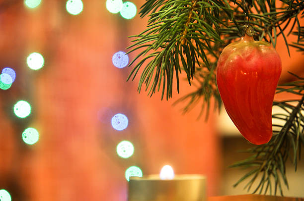 istock Decoration of a coniferous tree at Christmas. 455180491