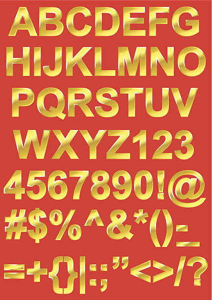 istock Shiny golden English letter isolated on red background. 455188261