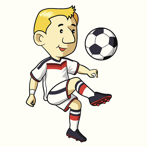 футбол ребенок мультяшный - soccer action child purple stock illustrations