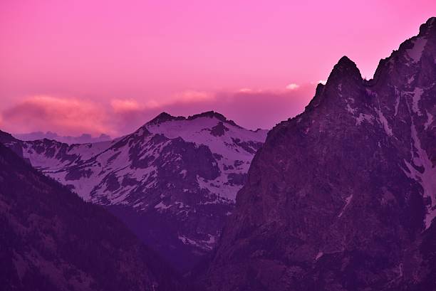 istock Mountain Peak with snow at sunset 455196299