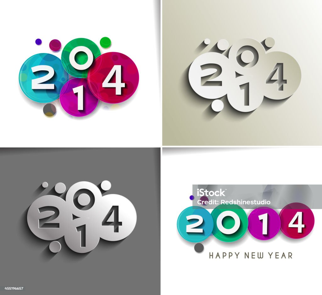 Happy new year 2014 Set of Happy new year 2014 Text Design Element. Can be used for New Year Design.  Abstract stock vector