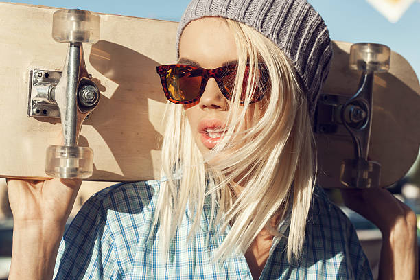 istock Happy skater girl 455197909