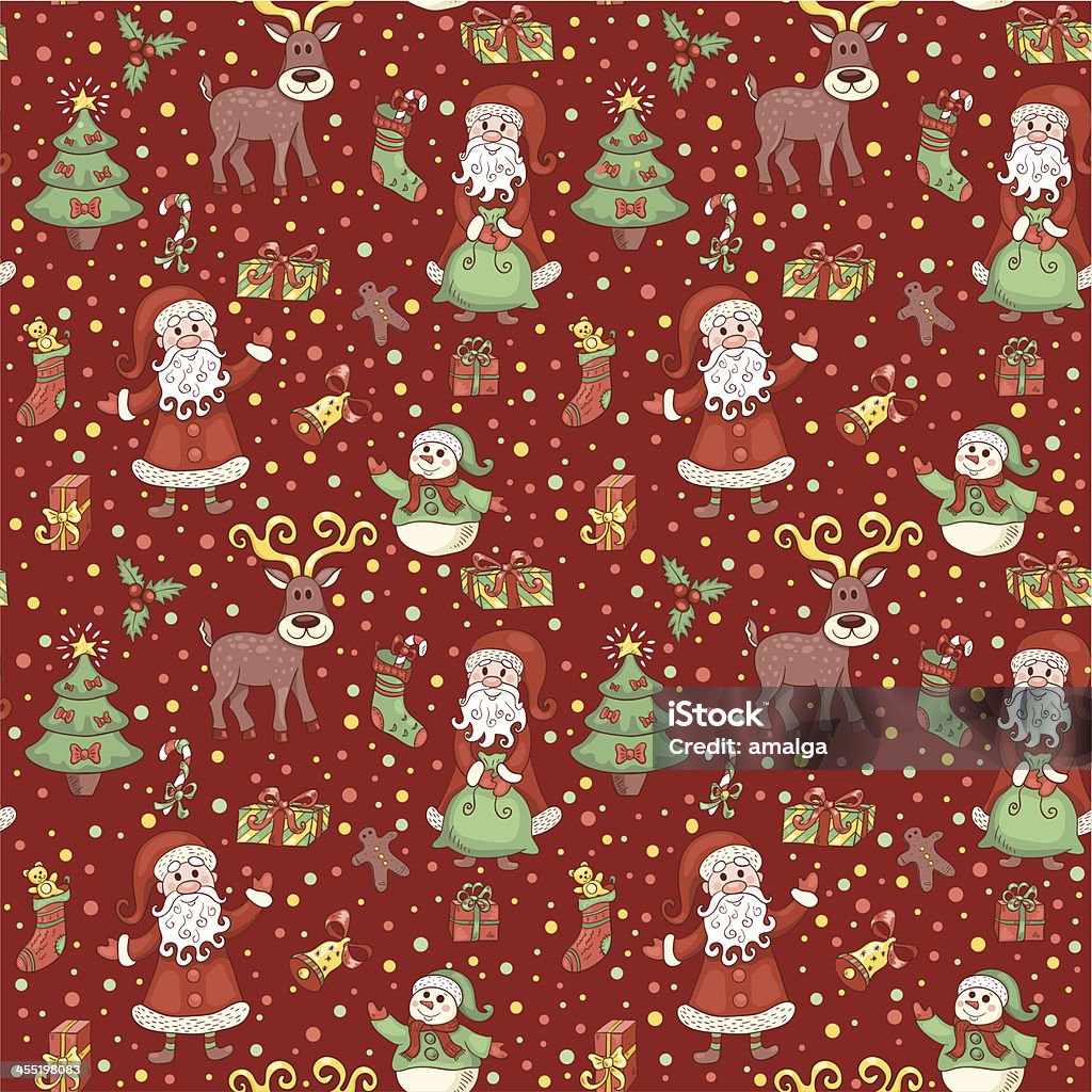 Christmas Rash Pattern Red Christmas Pattern With Confetti Stock Illustration - Download Image ...