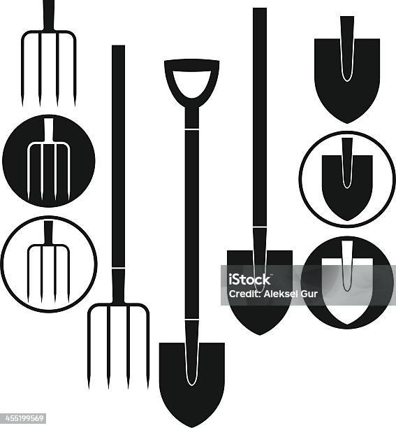 Shovel Pitchfork Stock Illustration - Download Image Now - Pitchfork - Agricultural Equipment, Icon Symbol, Agricultural Equipment