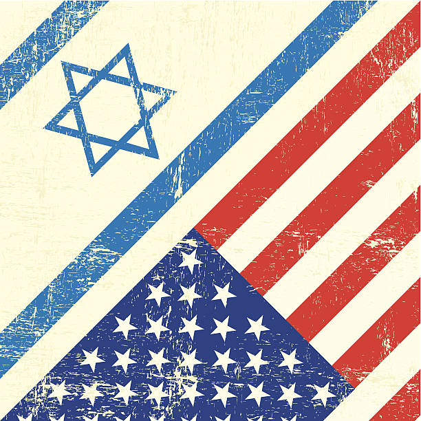 israel und american grunge flagge - israel judaism israeli flag flag stock-grafiken, -clipart, -cartoons und -symbole