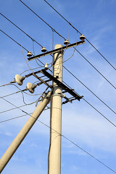 istock telephone pole in the blue sky 455228597