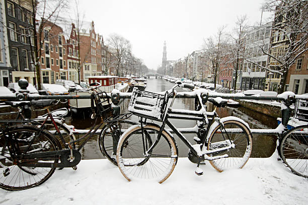 istock Amsterdam with the Westerkerk in winter Netherlands 455238355