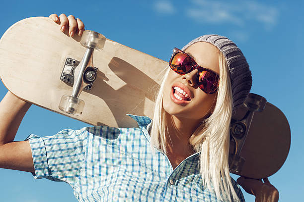 istock Happy skater girl 455244851