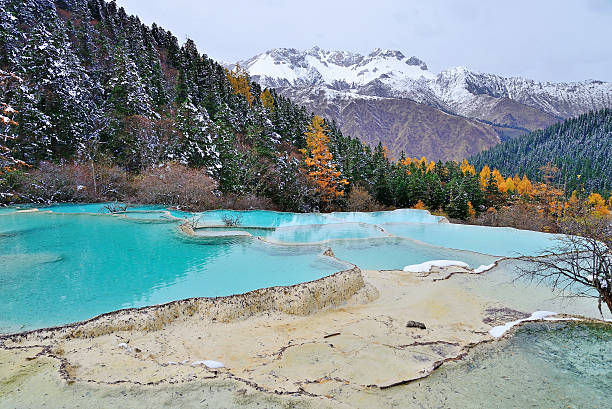 istock Huanglong colorful pond 455245257