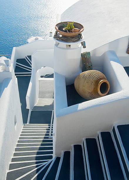 istock Staircase between the terraces of Firostefani 455245883