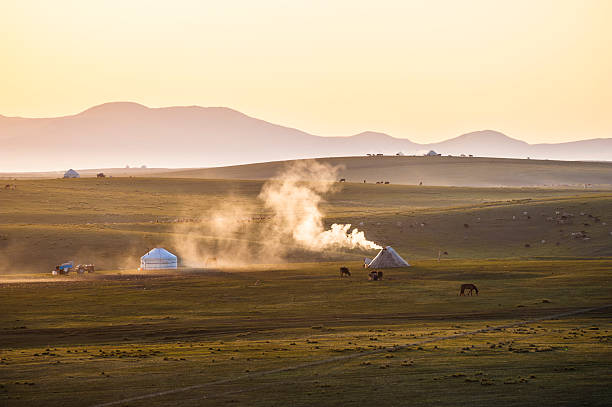 istock Scenery of morning at the grassland 455248761