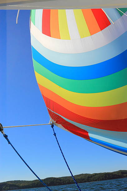istock The wind has filled colorful spinnaker sail 455251779