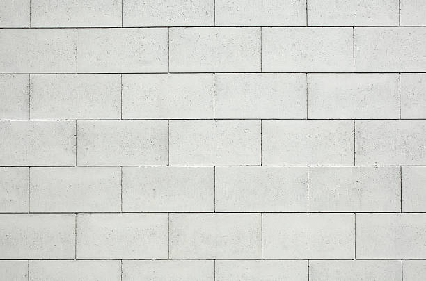istock Close-up of white concrete block wall 455251949