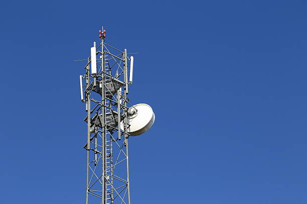 Communications Tower Radio for authorities organistation and security tasks. BOS Funkmast. sendemast stock pictures, royalty-free photos & images