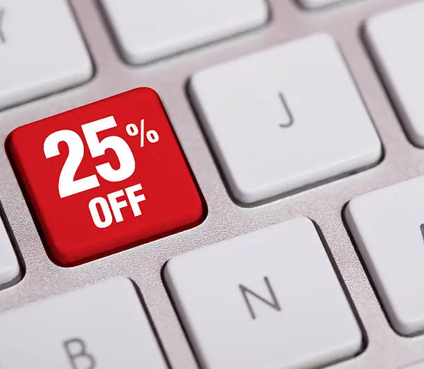 Photo of Twenty Five Percent Off Key On Keyboard