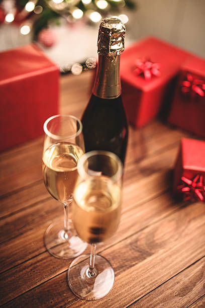 istock Champagne flute glass celebrating the new year 455255183