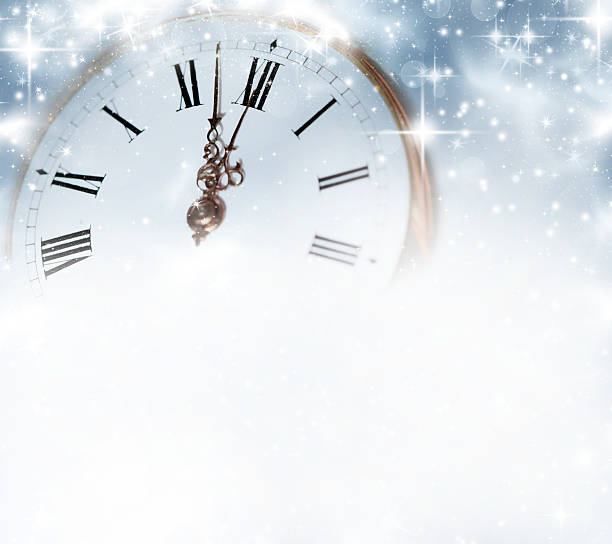 istock Old clock with stars and snowflakes 455256397