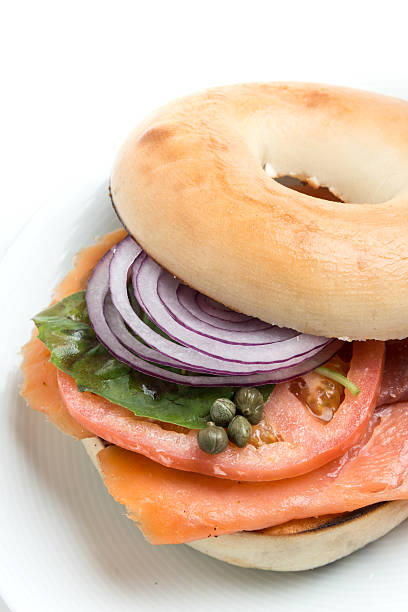istock Smoked Salmon Toasted Bagel 455256811