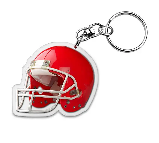 Gift keychain with american football helmet symbol