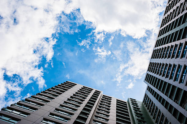 istock Looking up the sky by side of building 455265445