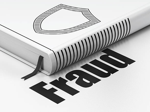 istock Safety concept: book Contoured Shield, Fraud on white background 455267731