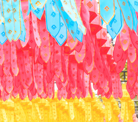 Lanna lantern, thai lantern in northern thai style lanterns at Loi Krathong (Yi Peng) Festival, Chiang Mai, Thailand