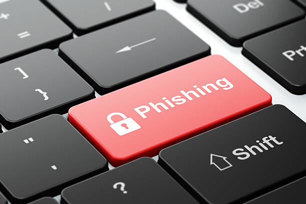 istock Protection concept: Closed Padlock and Phishing on keyboard 455274627