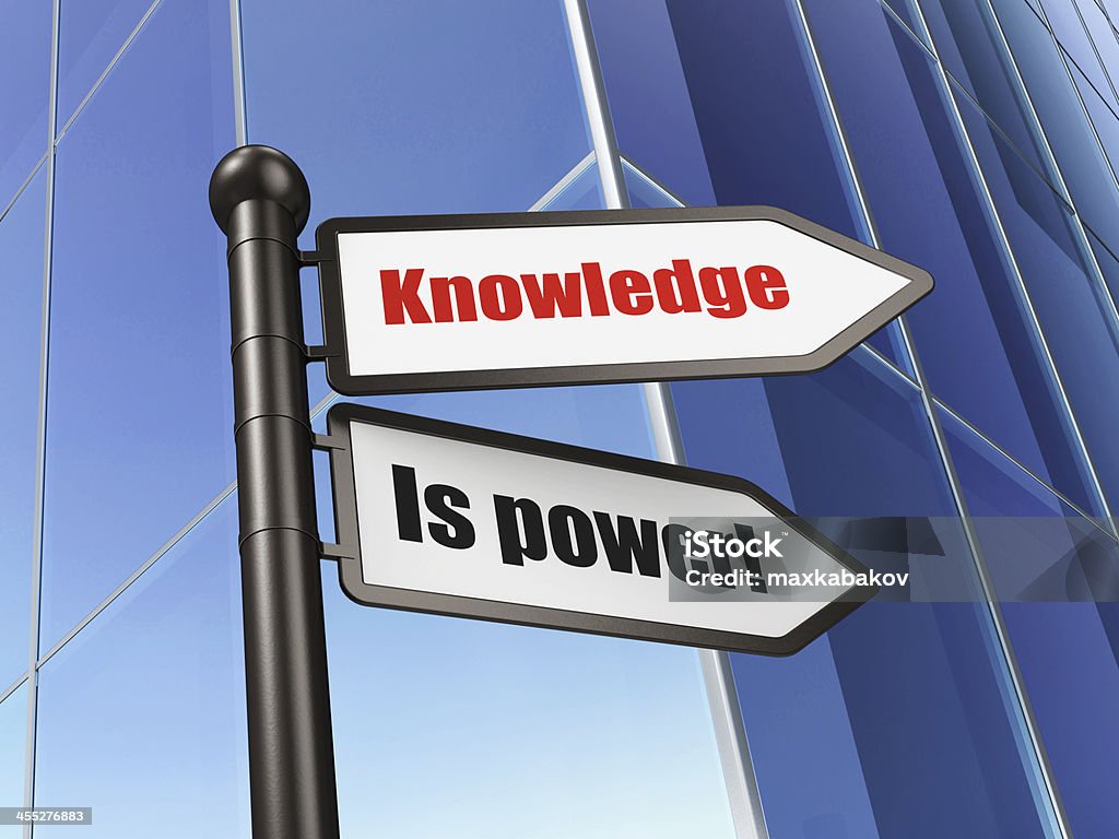 Education Concept Sign Knowledge Is Power On Building Stock Photo -  Download Image Now - iStock
