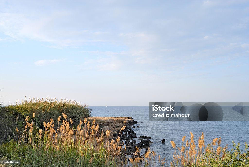 Deserted stony beach Bay of Water Stock Photo