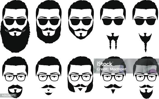 La Moustache Et Barbe Vecteurs libres de droits et plus d'images vectorielles de Bouc - Bouc, Lunettes de vue, Moustache