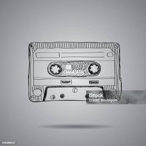 Handdrawn Cassette Tape Stock Illustration - Download Image Now - Audio Cassette, Audio Equipment, Design Element