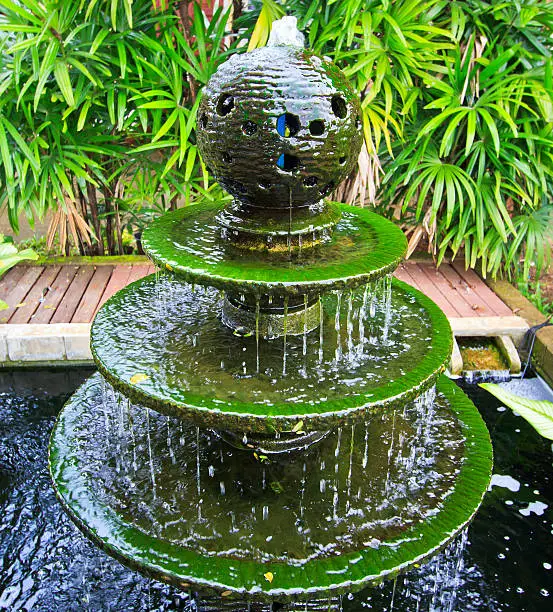 Photo of fountain multi-tiered in the park