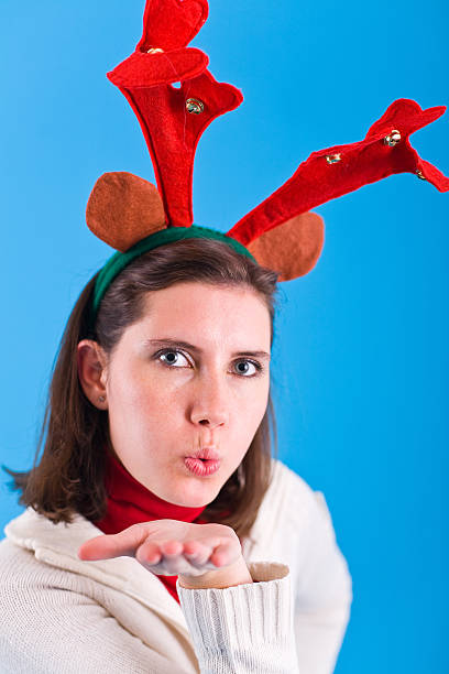 istock Elk girl blowing kiss 455294141