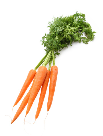 Carrots, isolated vegetable on white background