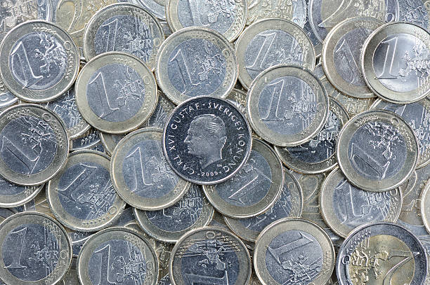istock Swedish Krona with Euro coins 455295931