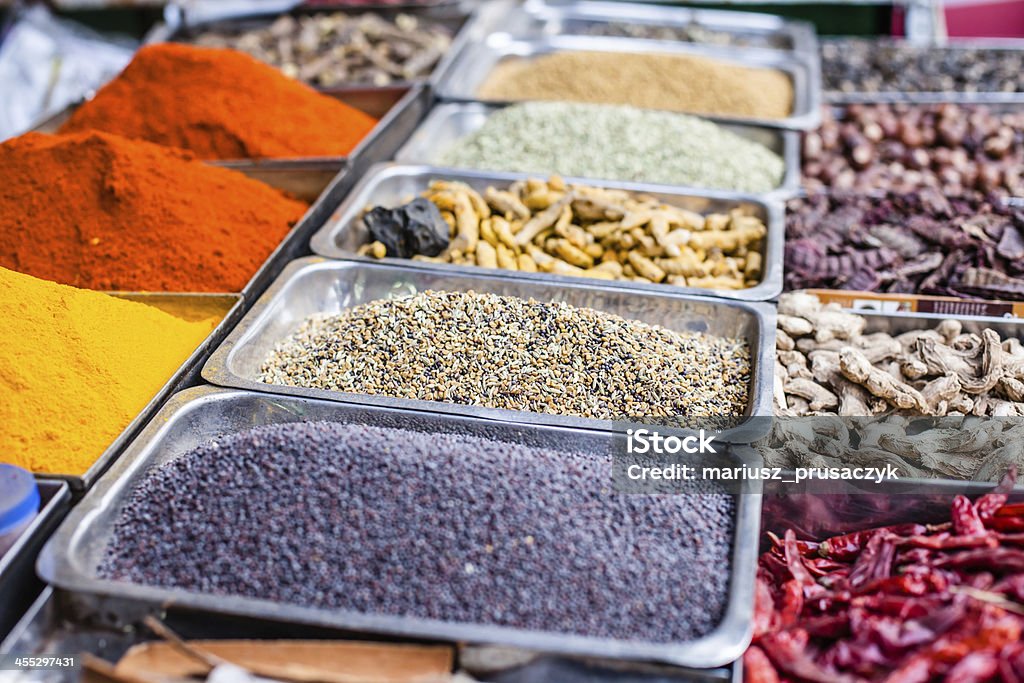 Traditional spices market in India. Asia Stock Photo
