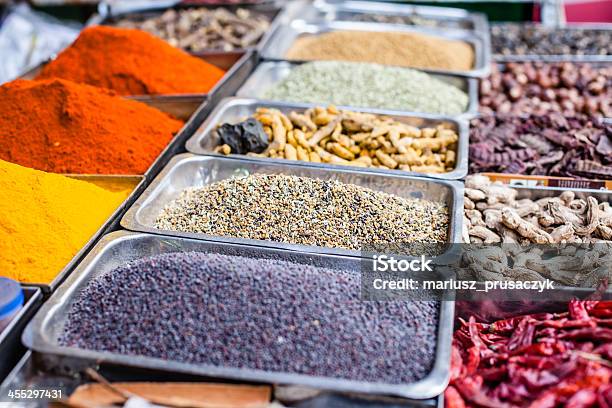 Traditional Spices Market In India Stock Photo - Download Image Now - Asia, Bazaar Market, Food