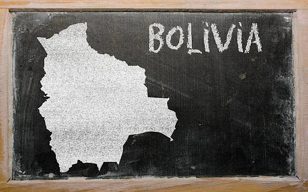 istock outline map of bolivia on blackboard 455302103