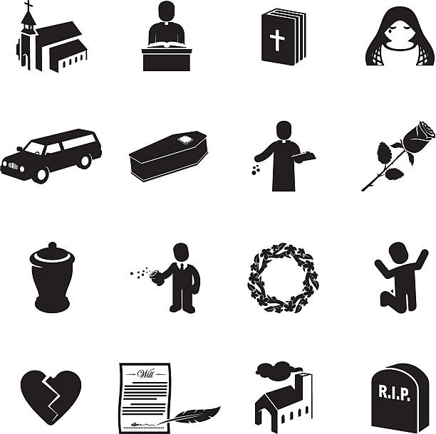 ilustrações de stock, clip art, desenhos animados e ícones de ícones de funeral - car isolated three dimensional shape white background