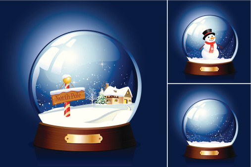 Set of vector Christmas snow globe. Download include high resolution jpeg.
