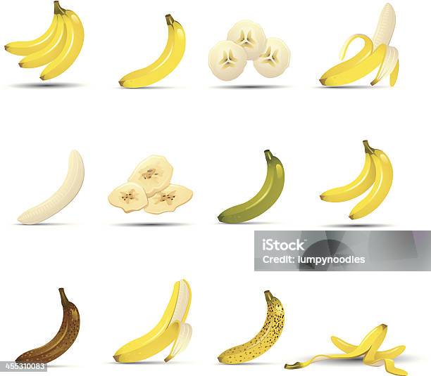 Icônes De Banane Vecteurs libres de droits et plus d'images vectorielles de Banane - Fruit exotique - Banane - Fruit exotique, Peau de banane, Vectoriel