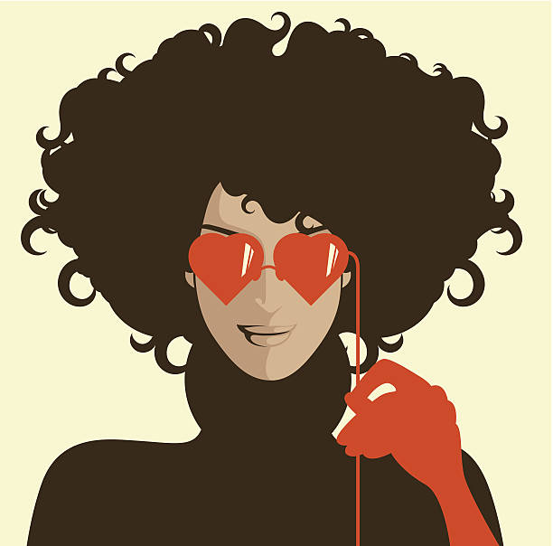 Woman with heart shaped sunglasses. Woman with heart shaped sunglasses. Eps and hi-res jpg. blind date stock illustrations