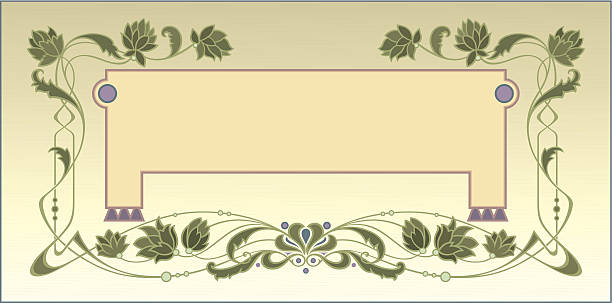 art nouveau dekorative seite - art nouveau classic backgrounds frame stock-grafiken, -clipart, -cartoons und -symbole