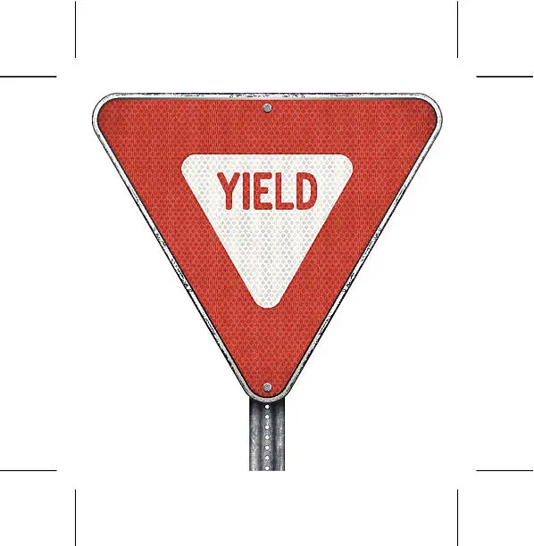 Vector illustration of USA yield warning sign