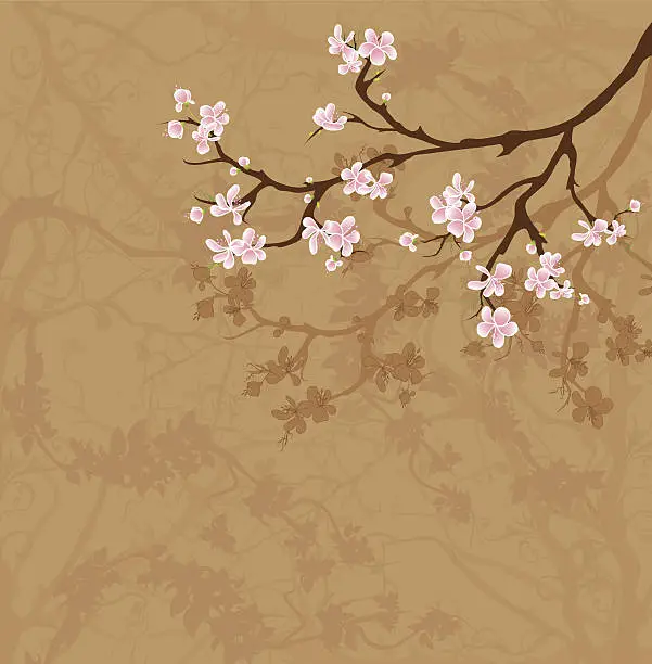 Vector illustration of Blossom Branch Design