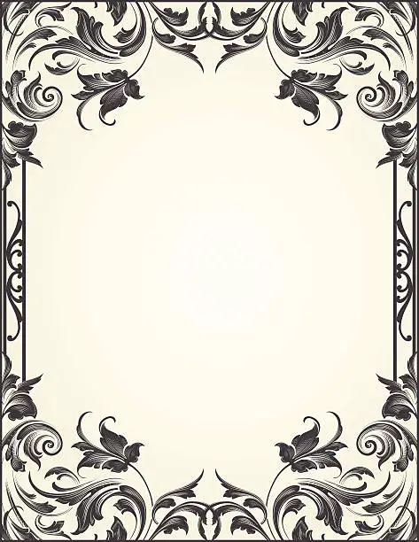 Vector illustration of Blackleaf Flourish Frame