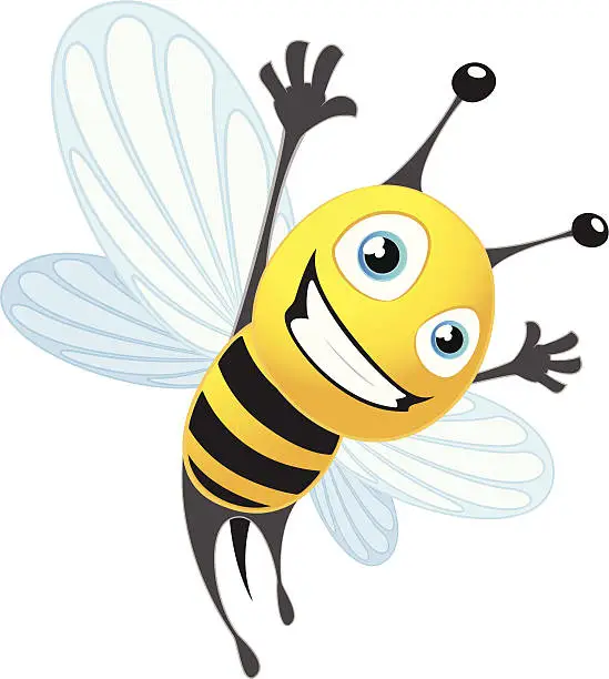Vector illustration of Bee Cartoon