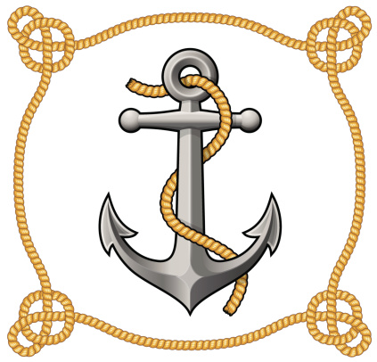 Anchor design with rope and label